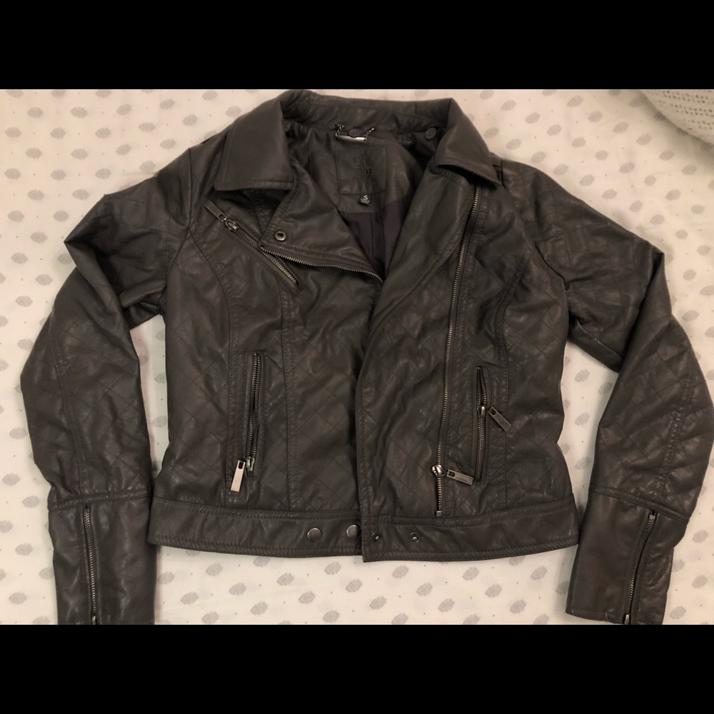 Grey leather jacket